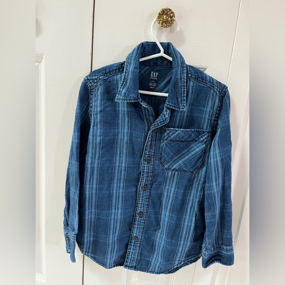 GAP Men's Casual Denim Blue Shirt